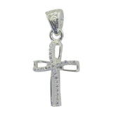 Laura Modern White Featherlight Pendant Silver Cross White CZ White White